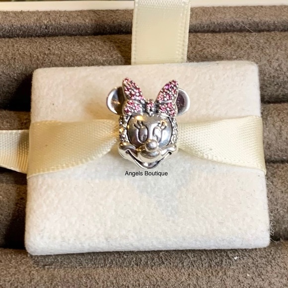 Pandora Minnie Mouse Pink Pave’ Bow Clip - Picture 1 of 4